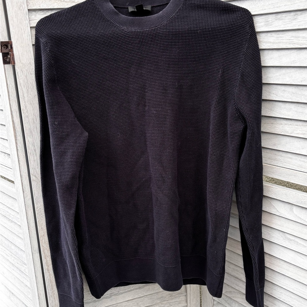 COS Black Textured Crewneck Sweater